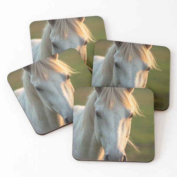 Item preview, White horse portrait art designed and sold by tipitoes.