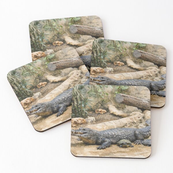 Item preview, Crocodile and Turtles in Watercolor – Wild Nature Scene designed and sold by Miradas del Mundo.