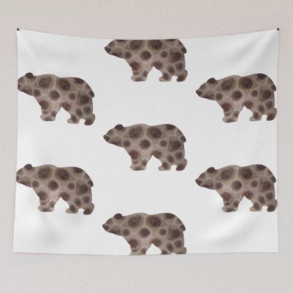 Item preview, Fun Petoskey stone pattern, bear design, Michigan theme designed and sold by hollycooper.