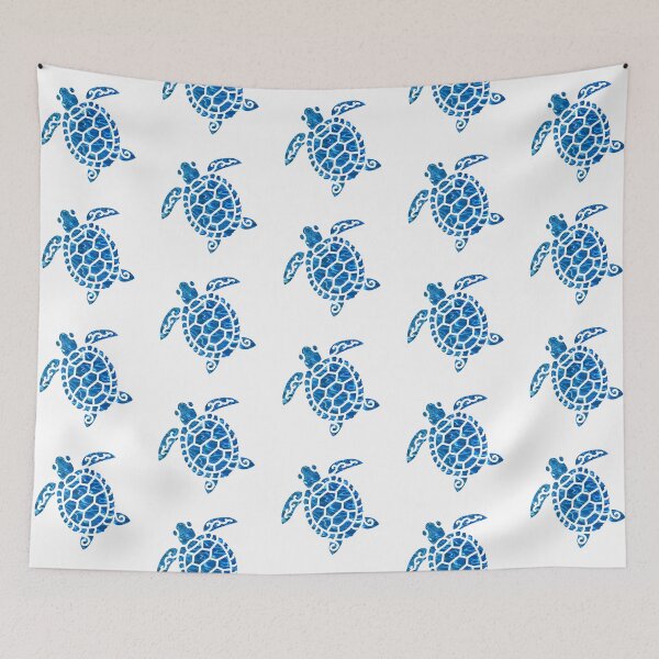 Item preview, Cute Sea Turtle drawing blue ocean waves   designed and sold by hollycooper.