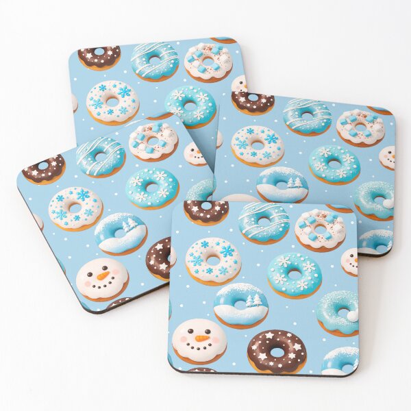 Item preview, Cute Winter Donuts Pattern – Christmas Snowman & Frosted Treats designed and sold by Iras-Art-Corner.