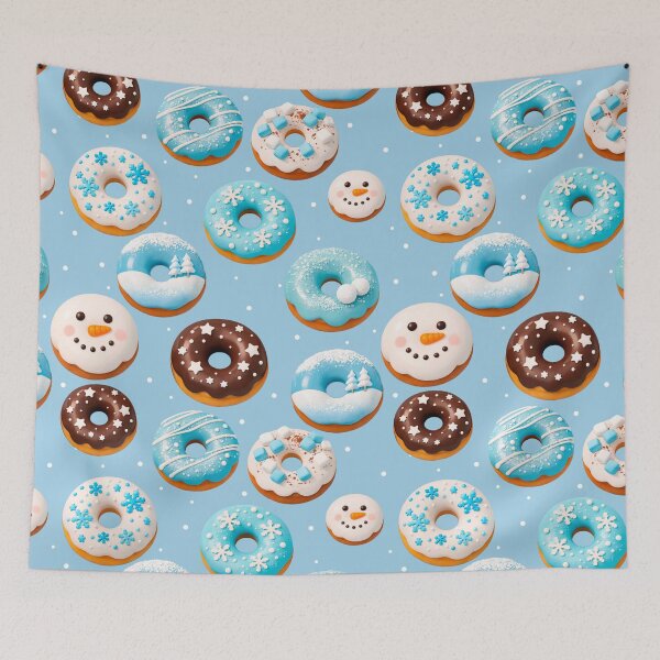 Item preview, Cute Winter Donuts Pattern – Christmas Snowman & Frosted Treats designed and sold by Iras-Art-Corner.