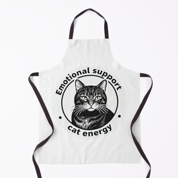 Item preview, Emotional Support Cat Energy – Minimal Black and White Cat Engraving Art designed and sold by CatVibesStudio.