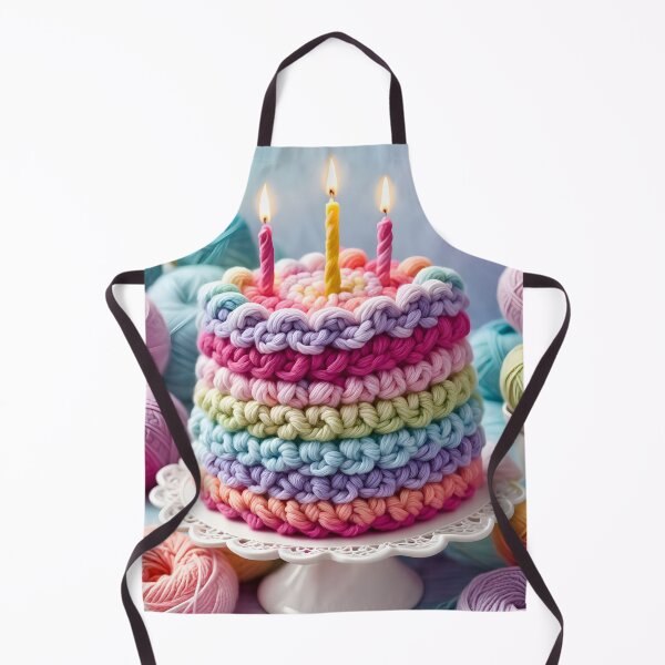 Item preview, Chunky and fluffy yarn textured birthday cake designed and sold by Ponted.