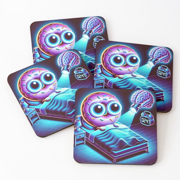 Item preview, Insomnia Donut – My Brain at 2:47 AM | Neon Sleep Deprived Meme Art designed and sold by ComedyInkFactor.