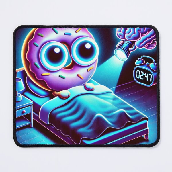 Item preview, Insomnia Donut – My Brain at 2:47 AM | Neon Sleep Deprived Meme Art designed and sold by ComedyInkFactor.