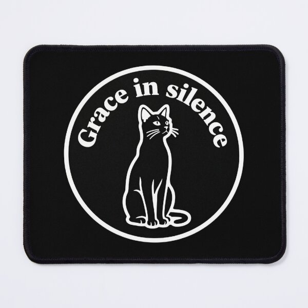 Item preview, Grace In Silence – Black and White Minimal Cat Engraving Emotional Design designed and sold by CatVibesStudio.