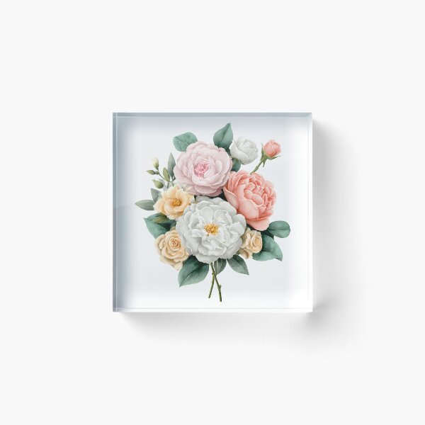 Item preview, Pastel Peony Rose Bouquet - Soft Elegant Romantic Floral Art Print designed and sold by DesignArtist.ia.