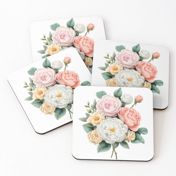 Item preview, Pastel Peony Rose Bouquet - Soft Elegant Romantic Floral Art Print designed and sold by DesignArtist.ia.