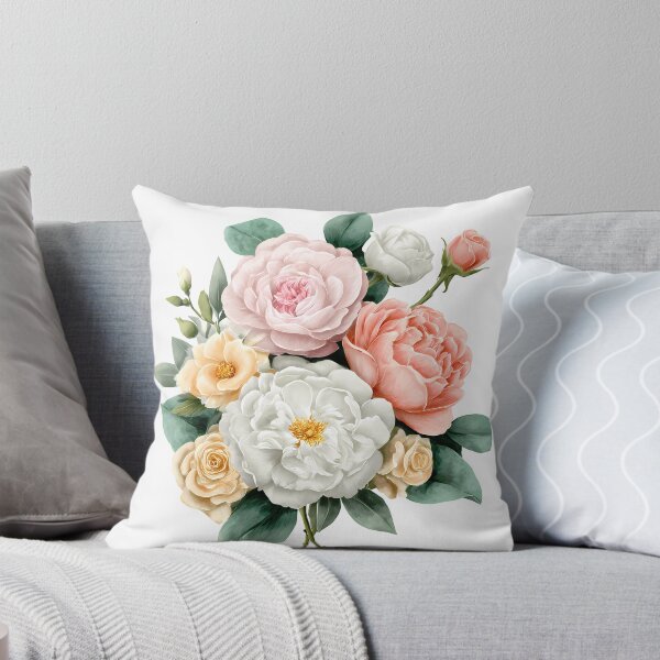 Item preview, Pastel Peony Rose Bouquet - Soft Elegant Romantic Floral Art Print designed and sold by DesignArtist.ia.