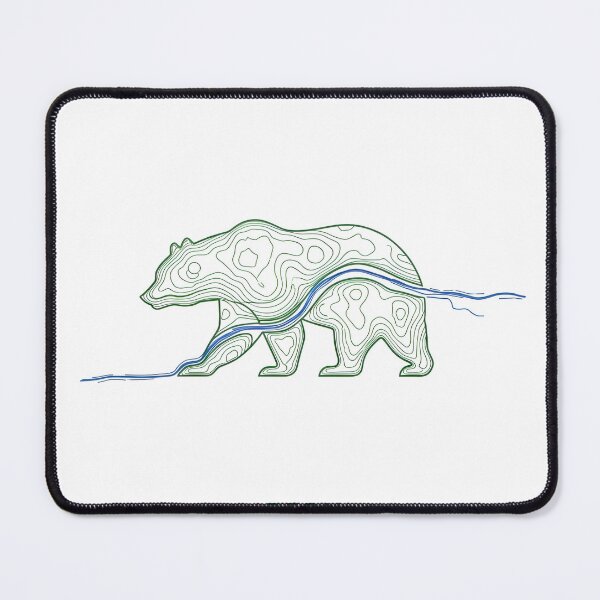 Item preview, Topographic Bear Nature Silhouette Art designed and sold by AbanoubStore.