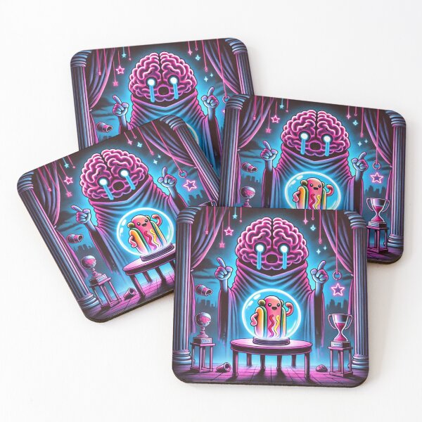 Item preview, Fortune Teller Brain – Hot Dog in a Crystal Ball | Neon Existential Humor designed and sold by ComedyInkFactor.