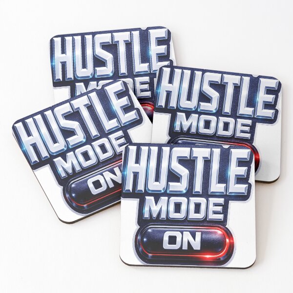 Item preview, Hustle Mode On – Minimal White Motivational Sticker for Laptop Gym Car designed and sold by ARTCREATESHOP.