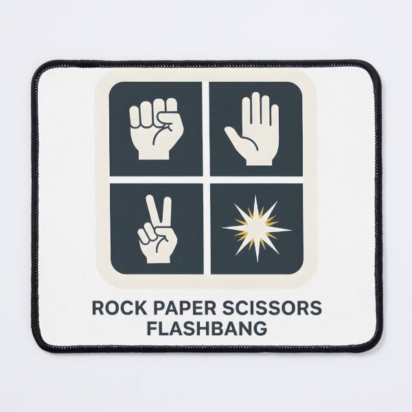 Item preview, Rock Paper Scissors Flashbang Minimal Grid Meme designed and sold by LunaMagicStudio.