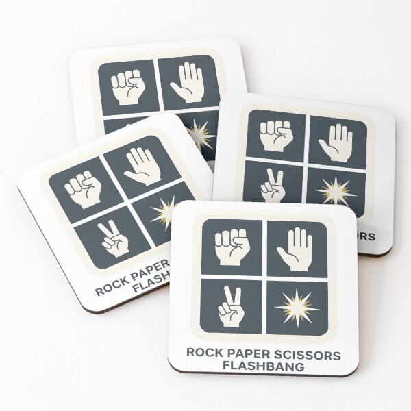 Item preview, Rock Paper Scissors Flashbang Minimal Grid Meme designed and sold by LunaMagicStudio.
