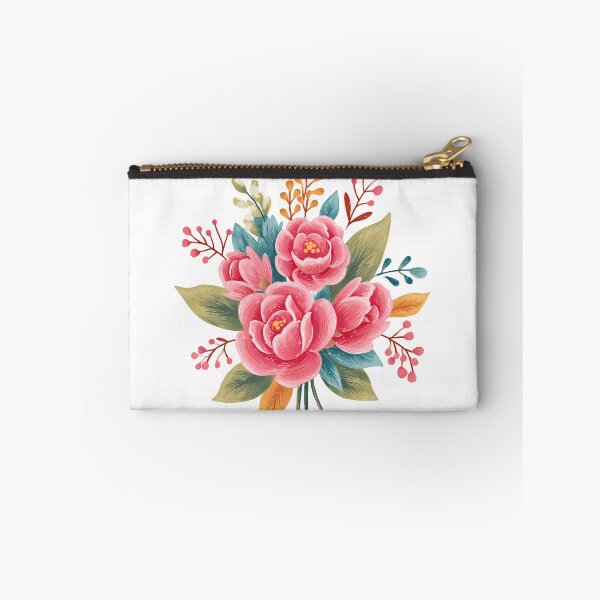 Item preview, Pink Peony Folk Bouquet - Vibrant Romantic Floral Art Print designed and sold by DesignArtist.ia.