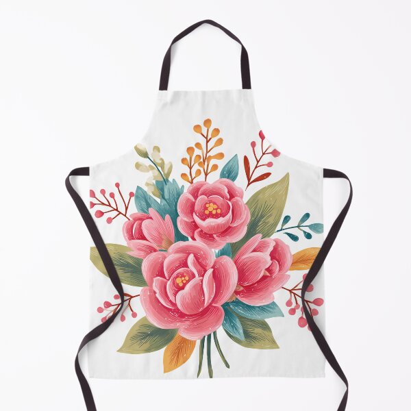 Item preview, Pink Peony Folk Bouquet - Vibrant Romantic Floral Art Print designed and sold by DesignArtist.ia.