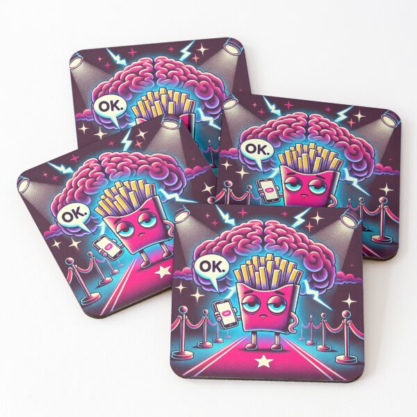 Item preview, OK. – Fries on the Red Carpet | Neon Anxiety & Masking Meme Art designed and sold by ComedyInkFactor.