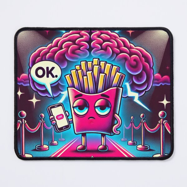 Item preview, OK. – Fries on the Red Carpet | Neon Anxiety & Masking Meme Art designed and sold by ComedyInkFactor.