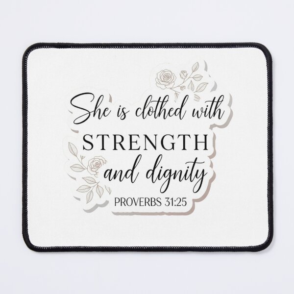 Item preview, Clothed with Strength and Dignity Christian Sticker – Proverbs 31 Feminine Design designed and sold by Illustrated Faith.