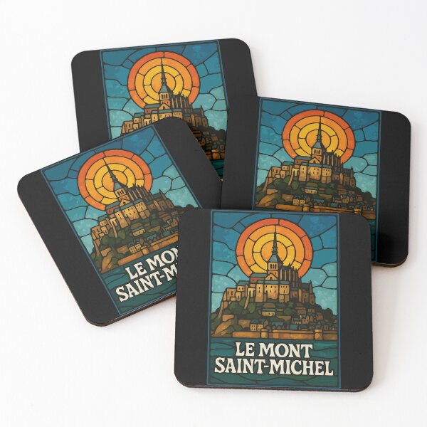 Item preview, Le Mont Saint Michel Stained Glass Art Travel designed and sold by TomFrontierArt.