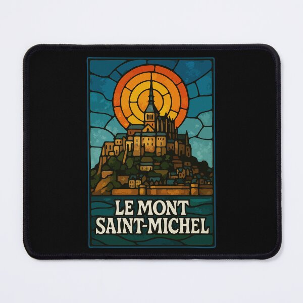 Item preview, Le Mont Saint Michel Stained Glass Art Travel designed and sold by TomFrontierArt.