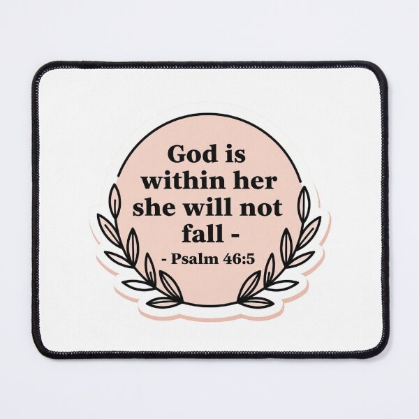 Item preview, God Is Within Her Psalm 46:5 Christian Sticker – Feminine Pink Bible Verse Design designed and sold by Illustrated Faith.