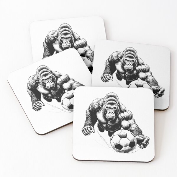 Item preview, Monochrome Gorilla Soccer Warrior – Mascot Football Illustration  designed and sold by PAPIRO SIGLO XXI.