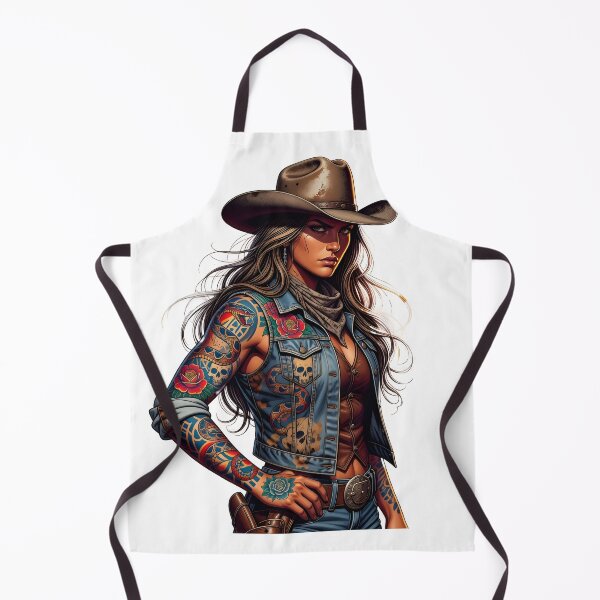 Aperçu de l'œuvre Tatouage de style cowgirl moderne créée et vendue par Uglyandcute.