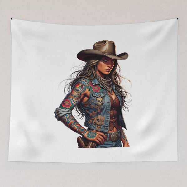 Item preview, Modern Cowgirl Street Style tattoo cowgirl designed and sold by Uglyandcute.