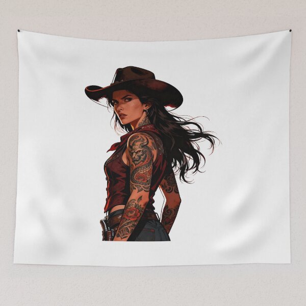 Item preview, Modern Cowgirl Street Style tattoo cowgirl designed and sold by Uglyandcute.