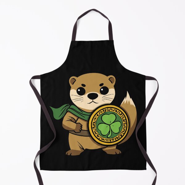 Item preview, Otter Warrior Holding a Round Celtic Shield – Fianna Irish Shamrock Legend Graphic designed and sold by NaturEdeN.