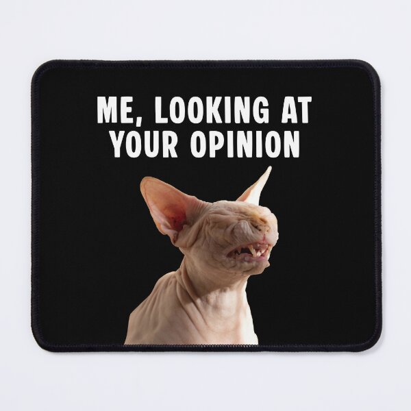 Item preview, Cursed Sphynx Cat Me Looking At Your Opinion Meme designed and sold by LinaValearte.