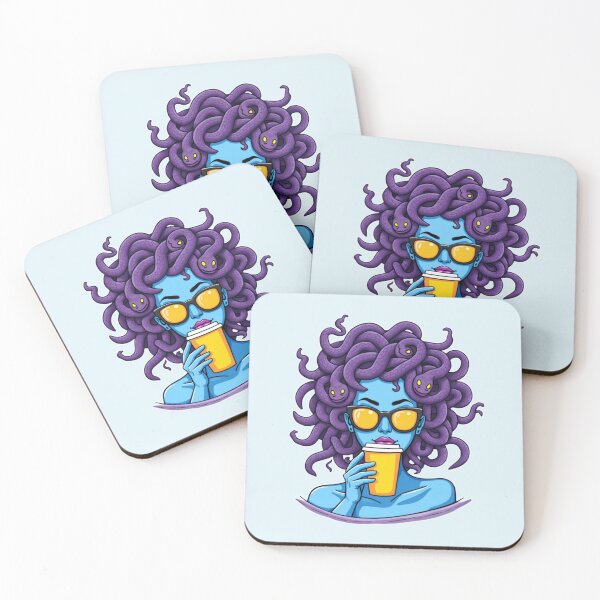 Item preview, Modern Medusa Coffee Break - Vibrant Pop Art Design - Colorful Snake Hair  designed and sold by PriyaMagic.