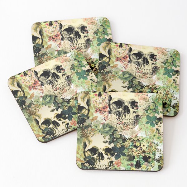 Item preview, floral skulls designed and sold by SKULLARTISTRY.