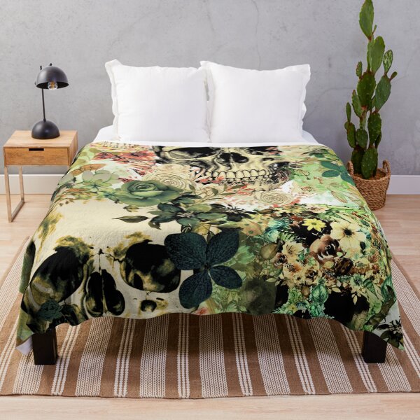 Item preview, floral skulls designed and sold by SKULLARTISTRY.