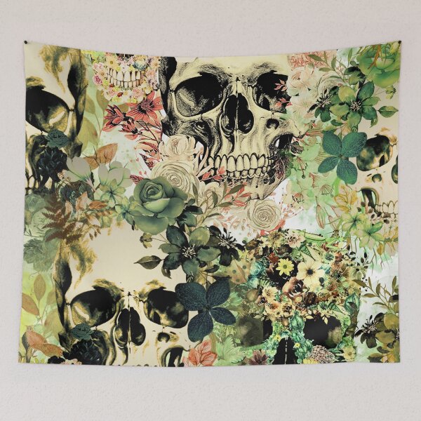 Item preview, floral skulls designed and sold by SKULLARTISTRY.