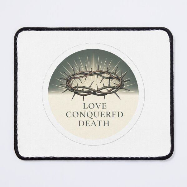 Item preview, Love Conquered Death Christian Easter Sticker designed and sold by Illustrated Faith.