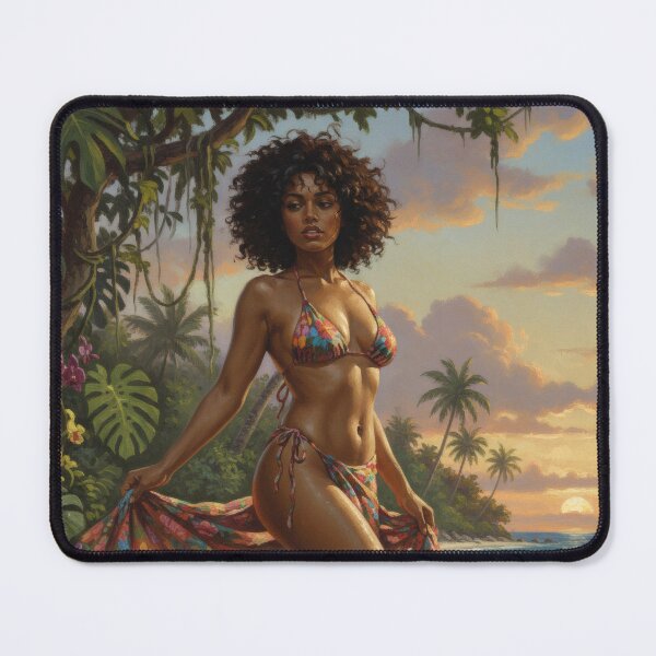 Item preview, Attractive brunette on a beach. designed and sold by Chubby Chase.