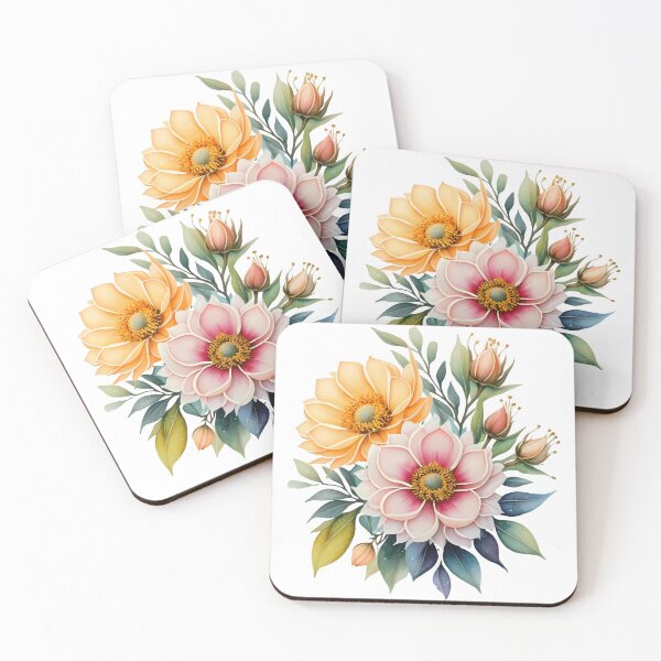 Item preview, Pastel Dahlia Bouquet - Soft Romantic Floral Art Print designed and sold by DesignArtist.ia.