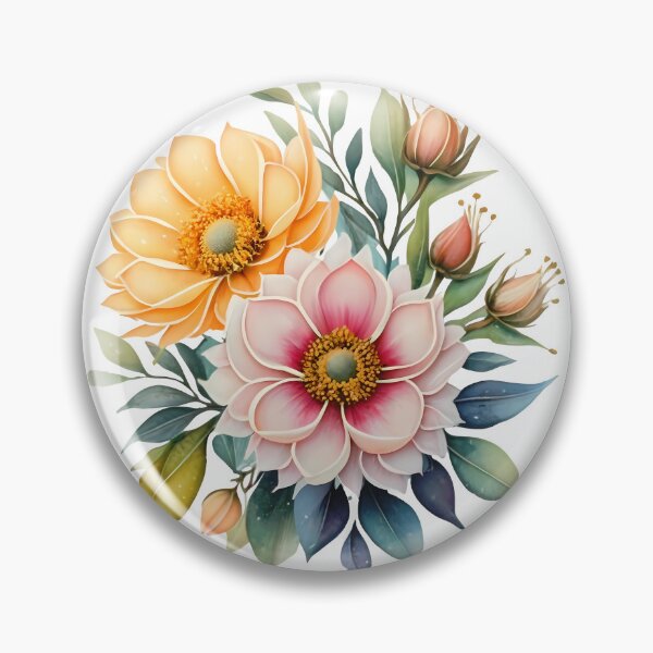 Item preview, Pastel Dahlia Bouquet - Soft Romantic Floral Art Print designed and sold by DesignArtist.ia.