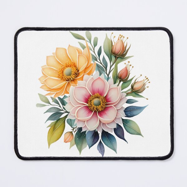 Item preview, Pastel Dahlia Bouquet - Soft Romantic Floral Art Print designed and sold by DesignArtist.ia.