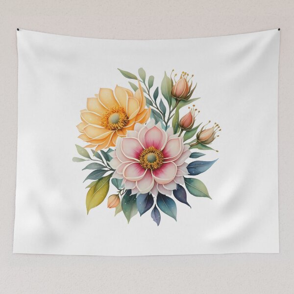Item preview, Pastel Dahlia Bouquet - Soft Romantic Floral Art Print designed and sold by DesignArtist.ia.