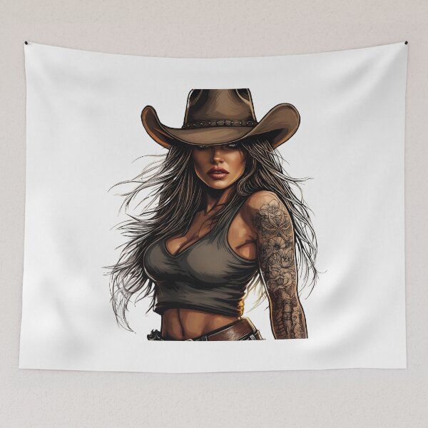 Item preview, Modern Cowgirl Street Style tattoo cowgirl designed and sold by Uglyandcute.