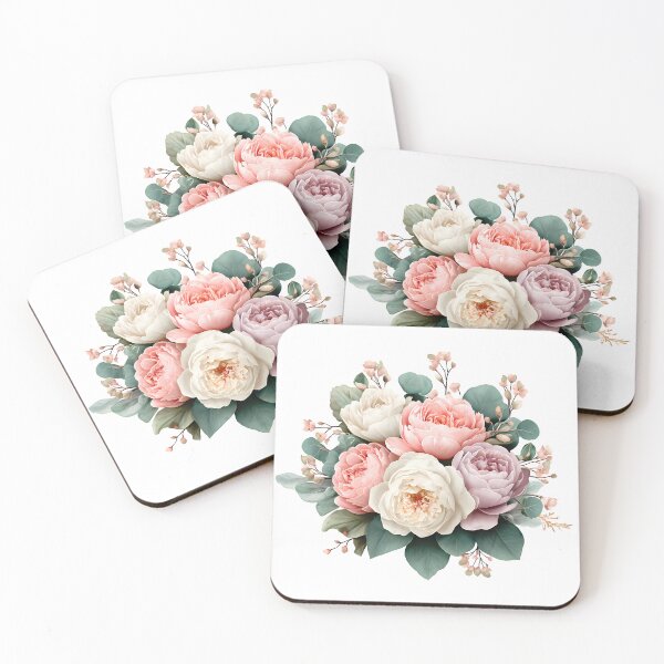 Item preview, Pastel Peony Rose Bouquet - Soft Elegant Romantic Floral Art Print designed and sold by DesignArtist.ia.