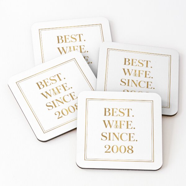 Item preview, Best Wife Since 2008 – Anniversary Gift for Wife – Wedding Year 2008 Romantic Design designed and sold by YK SHOP.