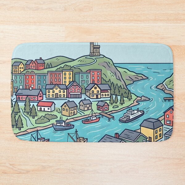 Item preview, St. John's Newfoundland Canada Cute Pastel Skyline Landscape designed and sold by HowToCanadian.
