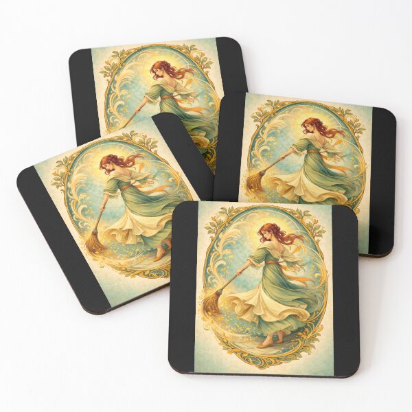 Item preview, Dimanche – Sunday Cleaning Dance | Art Nouveau Everyday Ritual Illustration designed and sold by Galskap.