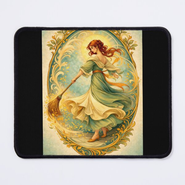 Item preview, Dimanche – Sunday Cleaning Dance | Art Nouveau Everyday Ritual Illustration designed and sold by Galskap.