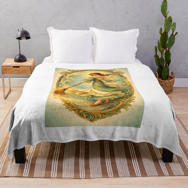 Item preview, Dimanche – Sunday Cleaning Dance | Art Nouveau Everyday Ritual Illustration designed and sold by Galskap.